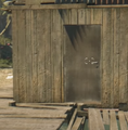 Entrance to the shack containing the blueprint