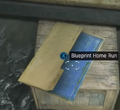 The blueprint sitting atop a crate