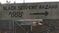 The Black Serpent Bazaar's sign.